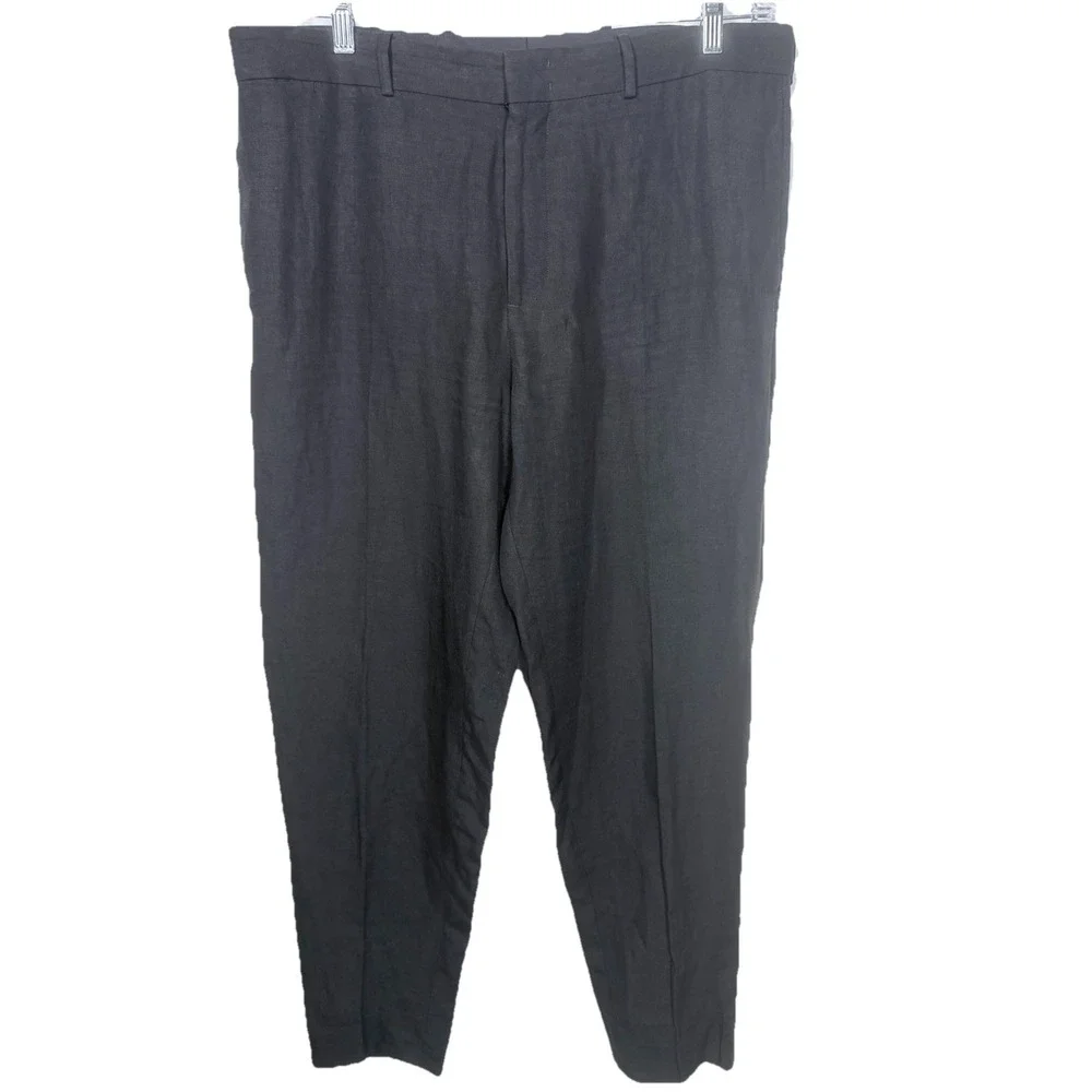 COS Men's 100% Linen Tapered Trouser Pants Black Minimalist Quiet Luxury 38R